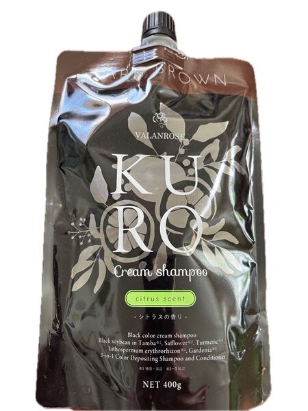 VALANROSE KURO クリームシャンプー シトラス 400g ダークブラウン バランローズ クロ