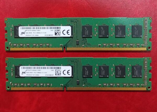 DDR3-1600 8GB×2枚 計16GB【送料無料】PC3-12800 デスクトップPC用 1.5V