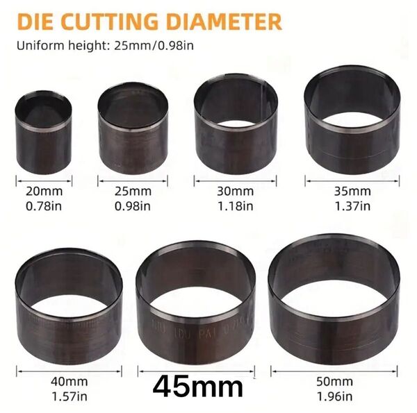 抜き型 7個セット レザークラフト 工具 20mm-50mm