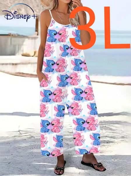 【新品】Disney◆スティッチ&エンジェル◆大きいサイズ◆サロペット ロンパース◆XXL 3L