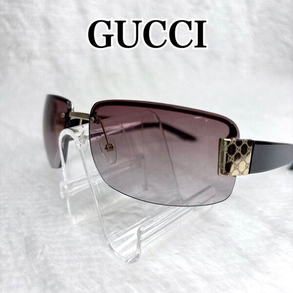 GUCCI グッチ GG1797 サイドゴールド サングラス グラデーション 木目調フレーム金色装飾 度無し