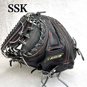 希少品 SSK キャッチーミット 左投げ用 ブラック グローブ 軟式 捕手用 グラブ