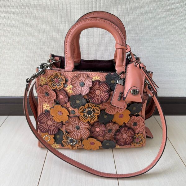 COACH コーチ ローグ 25 ティーローズ ハンドバッグ ピンク