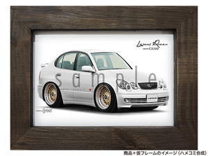 ★カーイラスト075 選べる3色【レクサス GS300 B】JZS160R アリスト GS400 旧車 送料安