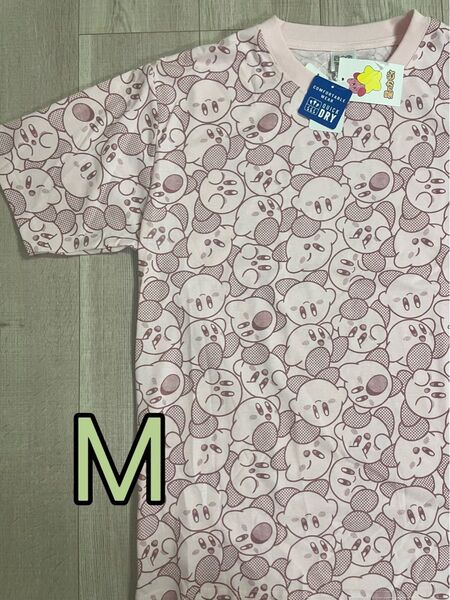 任天堂 星のカービィ Tシャツ 半袖 カットソー 総柄 M