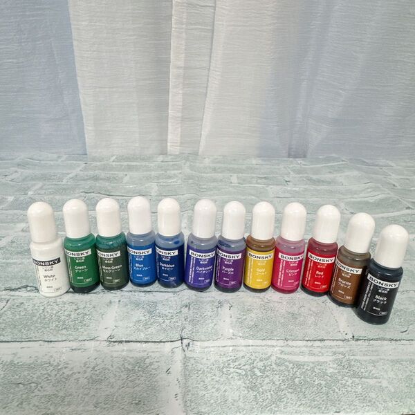 じ レジン 着色剤 レジン液 透明色 10ml 12色 ピンク ホワイト 緑