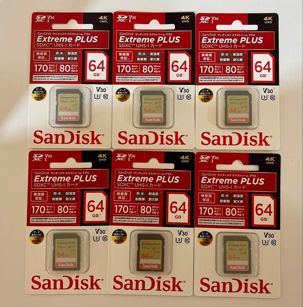 サンディスク Ultra PLUS SDSDXWH-064G-JNJIP (64GB)SDカード SanDisk 国内正規品 6枚