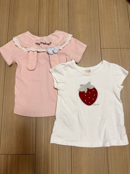 Tシャツ 100 女の子 プティマイン フタフタ マイメロディ バースデー サンリオ ナルミヤ