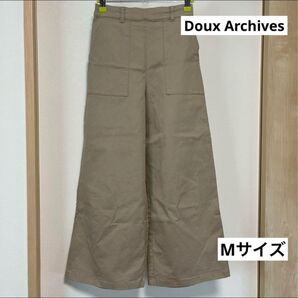 【日本製】ドゥアルシーヴ*DOUX ARCHIVES チノコットンベイカーワイドパンツ M ベージュ
