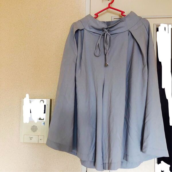 レトロガール ガウチョパンツ ワイド 水色 M