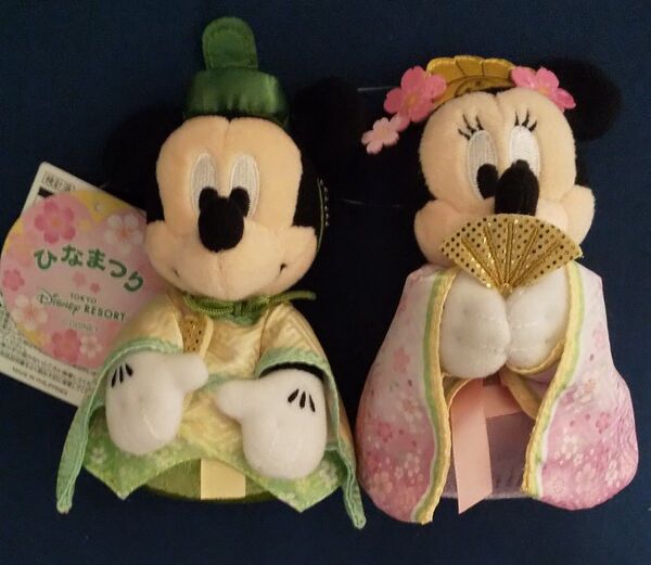 ディズニー ひな祭り ぬいぐるみバッチ ミッキーマウス ミニーマウス
