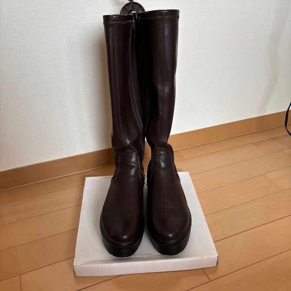 アタガール 厚底 ウェッジヒール ロングブーツ