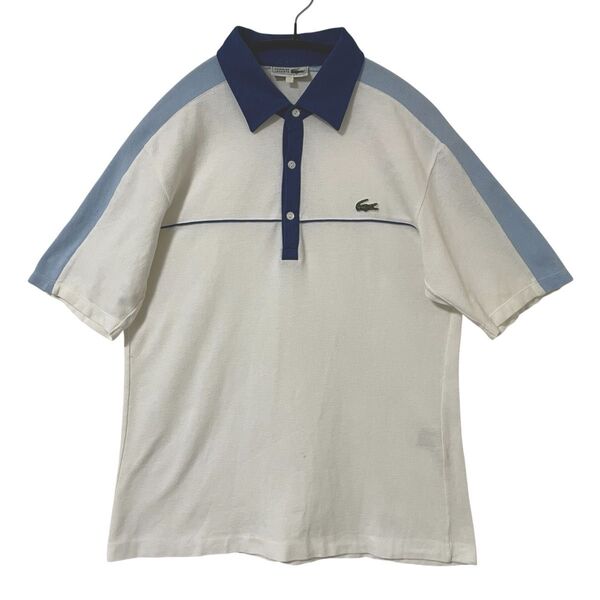 美品 CHEMISE LACOSTE ラコステ 半袖ポロシャツ 切り替えデザイン サイドライン ヴィンテージ 希少デザイン 爽やか