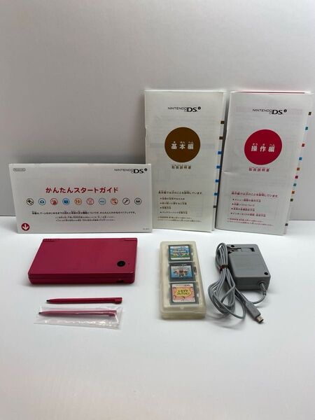 任天堂 DSi ニンテンドー ピンク ソフト3個 スーパーマリオブラザーズ トモダチコレクション おしゃれな仔犬