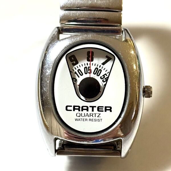 【稼働品 美品】CRATER メカデジ 腕時計 クォーツ時計 ステンレススチール シルバー