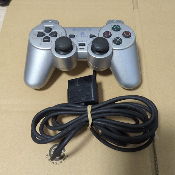 純正 PS2 デュアルショック2 コントローラー シルバー