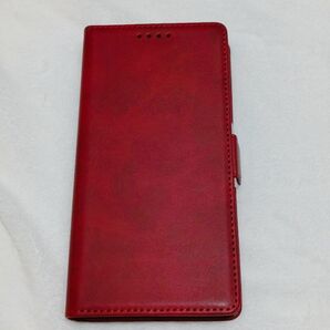 Galaxy S23 Ultra 5G ケース 手帳型 レッド スマホスタンド