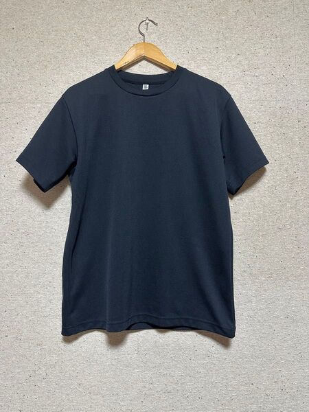 ■グリマー メンズ シンプル無地 黒Tシャツ ドライTシャツ サイズL