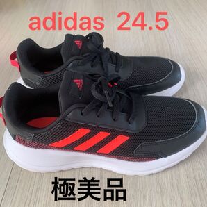 アディダス スニーカー 24.5センチ キッズ 男子 中学生 通学 高校 運動 部活 adidas 極美品 着用少 スポーツ