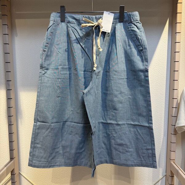 M 新品 CAMEL ROAD キャメルロード ヒッコリーストライプ ガウチョパンツ ワイドパンツ クロップドパンツ 夏物
