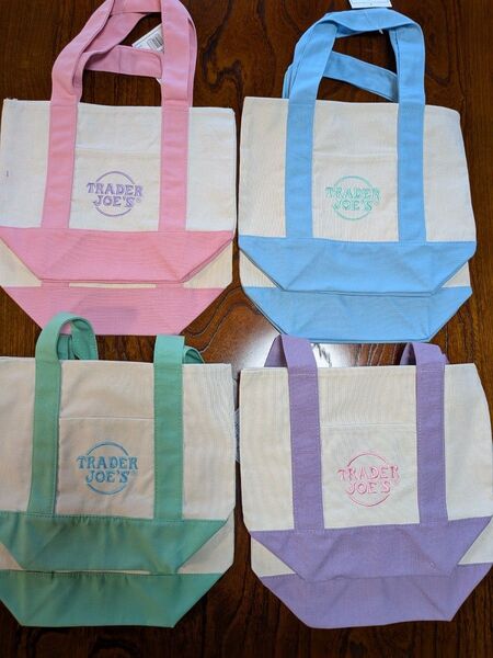 TRADER JOE'S ミニパステルキャンバストートバッグ トレーダージョーズ 1枚