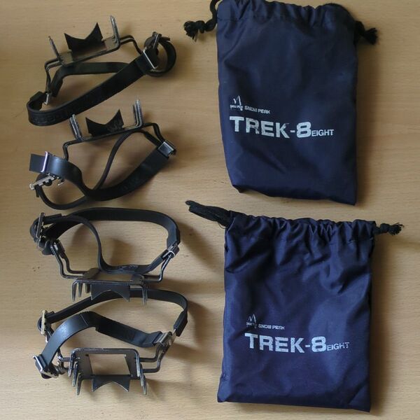 アイゼン Snow peak 登山 2セット 軽アイゼン TREK-8 木箱入り