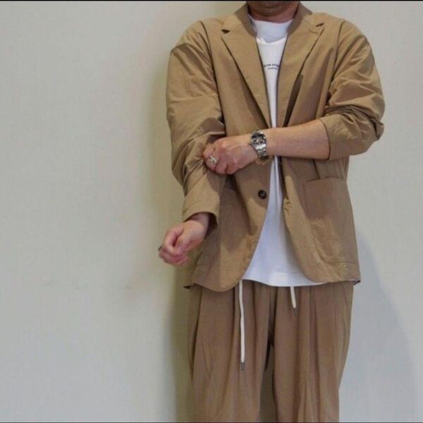 未使用・タグ付■ATTACHMENT -KAZUYUKI KUMAGAI- テーラードジャケット ベージュ タスランNYストレッチ
