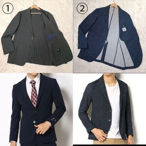 お買得・美品■SUIT SELECT テーラードジャケット 2枚セット ストレッチ イージーケア Lサイズ サマージャケット