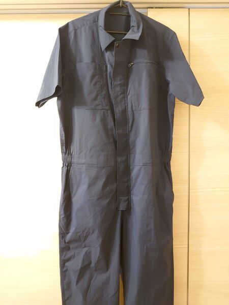 新品未使用 半袖ツナギ Lサイズ ネイビー オーバーオール 作業着 作業服 オールオンワン 夏服 農作業 洗車