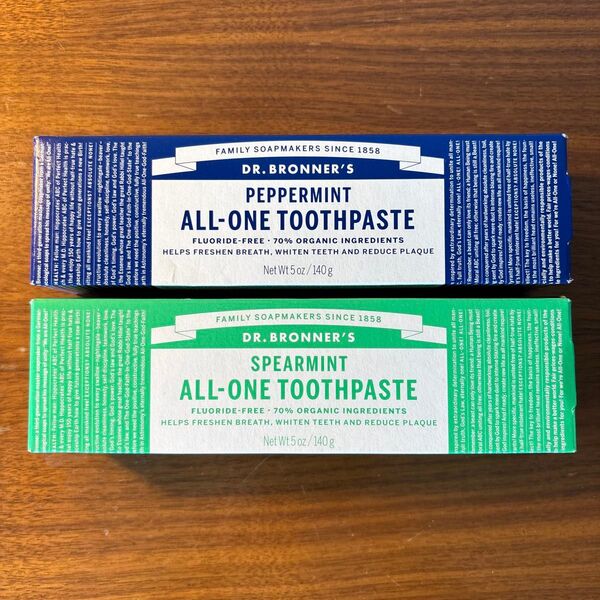 【未開封】DR. BRONNER'S ドクターブロナー オールワントゥースペースト 歯磨き粉 ペパーミント スペアミント2本セット