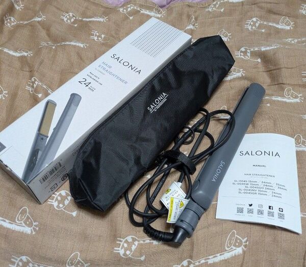 SALONIA ストレートヘアアイロン 24mm SL-004SGR (グレー)