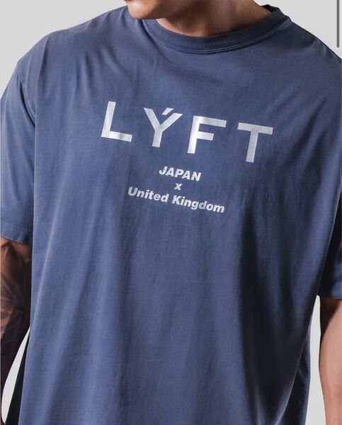 LYFT ビンテージ加工 オーバーTシャツ Lサイズ ネイビー