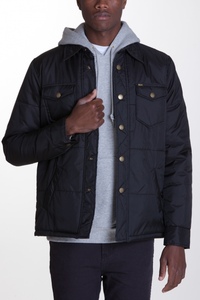 【送料無料・新品】US限定 OBEY Campbell Overshirt Jacket/Black S オベイ ライトダウンジャケット ブラック アウター