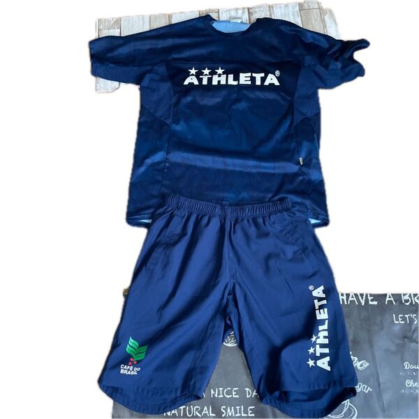 ATHLETA 上下セット フットサル!サイズ 上O!下M! ネイビー