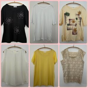 【まとめ売り】夏用トップス 6枚セット 婦人服 ミセス シニア 刺繍 ビーズ レディース セット売り 服