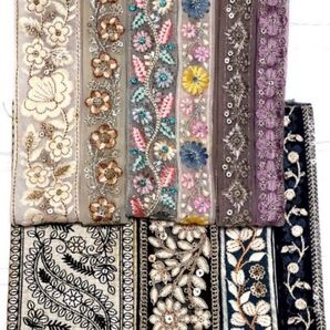 【リボンNO.286】インド刺繍リボン カット売り はぎれ レース 刺繍 リボン