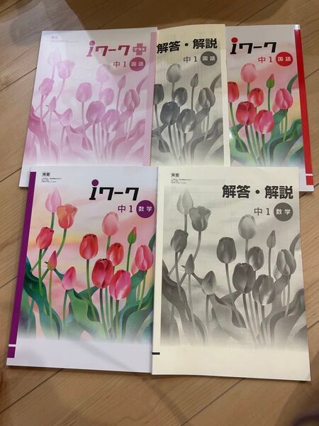 中1、iワーク国語と数学。新品未使用品となります。 別冊iワークプラス(国語のみ)あり。