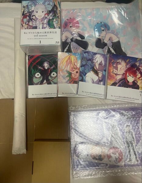 Re:ゼロから始める異世界生活 3rd season Blu-ray 1-5巻 店舗購入特典、早期予約特典付
