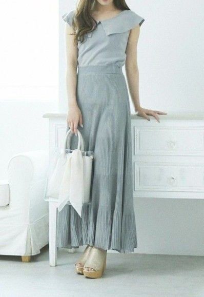 EDIT COLOGNE シアーリブマキシニットワンピース Pプロポーションボディドレッシング 前後2way S