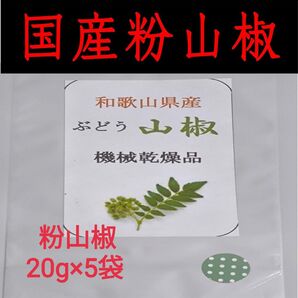 【高品質】粉山椒 和歌山 有田 ぶどう山椒 20g×5袋