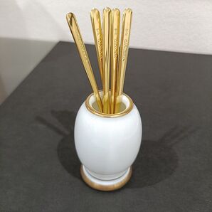 MIKIMOTO ミキモト インターナショナル フルーツピック5本 ポット フォーク