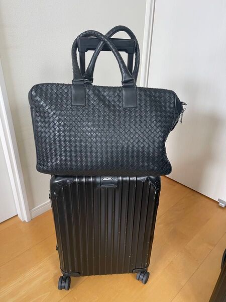 BOTTEGAVENETA ボッテガヴェネタ イントレチャート トートバッグ 編み込み ビジネスバッグ ブラック