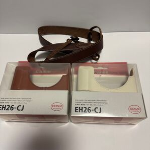 ジャンク Canon キャノン EOS M アクセサリー ボディジャケット ブラウン ホワイト カメラ ネックストラップ 断捨離