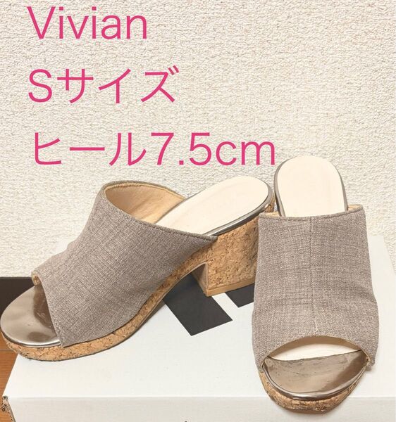 Vivian コルクヒールサンダル 太ヒール安定