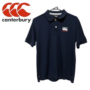 canterbury ネイビー ポロシャツ Mサイズ ラグビー カンタベリーオブニュージーランド 半袖ポロシャツ メンズ 美品
