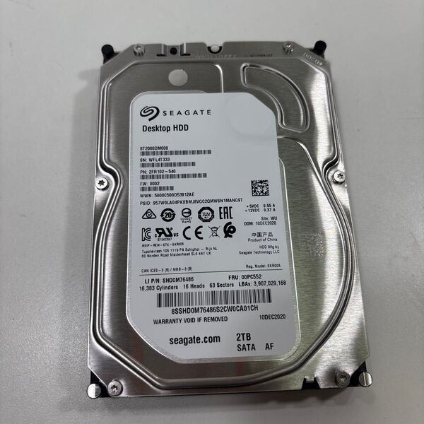 3.5インチ HDD 2TB 4103時間 ♯1802