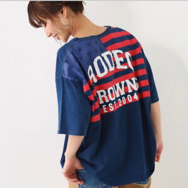 RODEO CROWNS デニム風 Tシャツ
