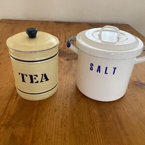 TEA (アルミ)、SALT (ホーロー)保存容器セット