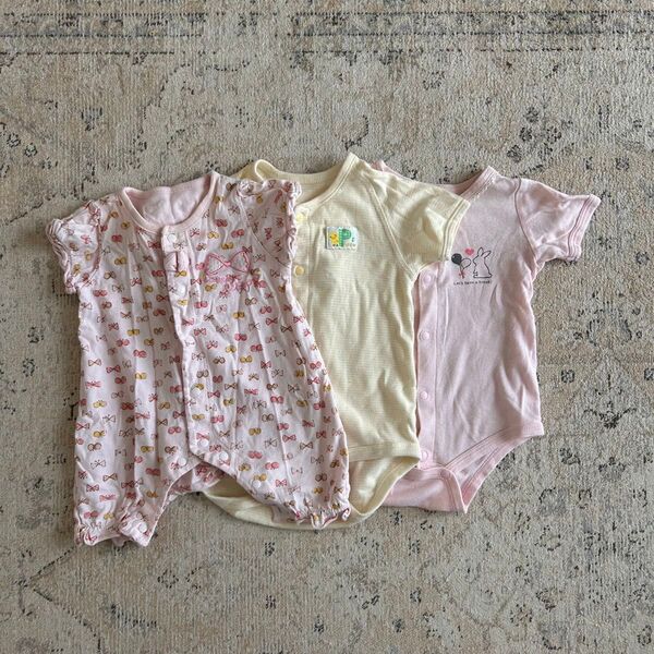 【匿名配送】ベビー肌着 ロンパース 半袖 まとめ売り 70cm 肌着 男の子 ベビー服