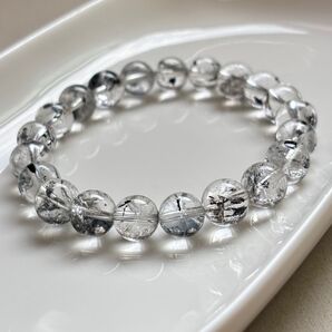 ハーキマーダイヤモンドブレスレット 内包物いっぱい 虹入り パワーストーン 強パワー 透明感抜群 水晶ブレスレット 魔除け天然石